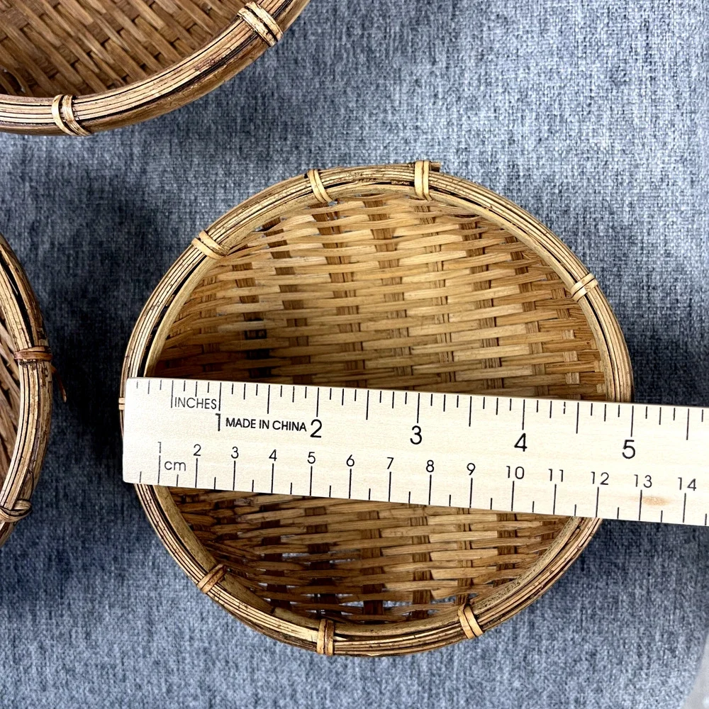 Set of‎ 3 Woven Baskets Nesting Decorative 7